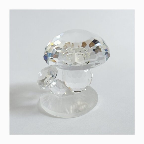 Swarovski - Rare Swarovski Crystal Austria Mushrooms Frosted Bottom Figurine - Picture 5 of 7